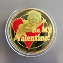 Be My Valentine エナメル加工 .999 ファイン シルバー 1オンス ラウンド ハート ケルブ カプセル化