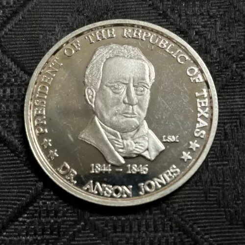 テキサス共和国大統領 アンソン ジョーンズ博士 1 オンス .999 ファイン シルバー