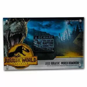 2022年 ニウエ ジュラシック・ワールド ドミニオン ラプター カントリーサイン 2オンス シルバーカラーコイン