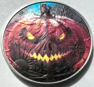 ハロウィン ジャック・オー・ランタン ギフト アメリカン シルバー イーグル 1オンス .999 シルバー ドル コイン