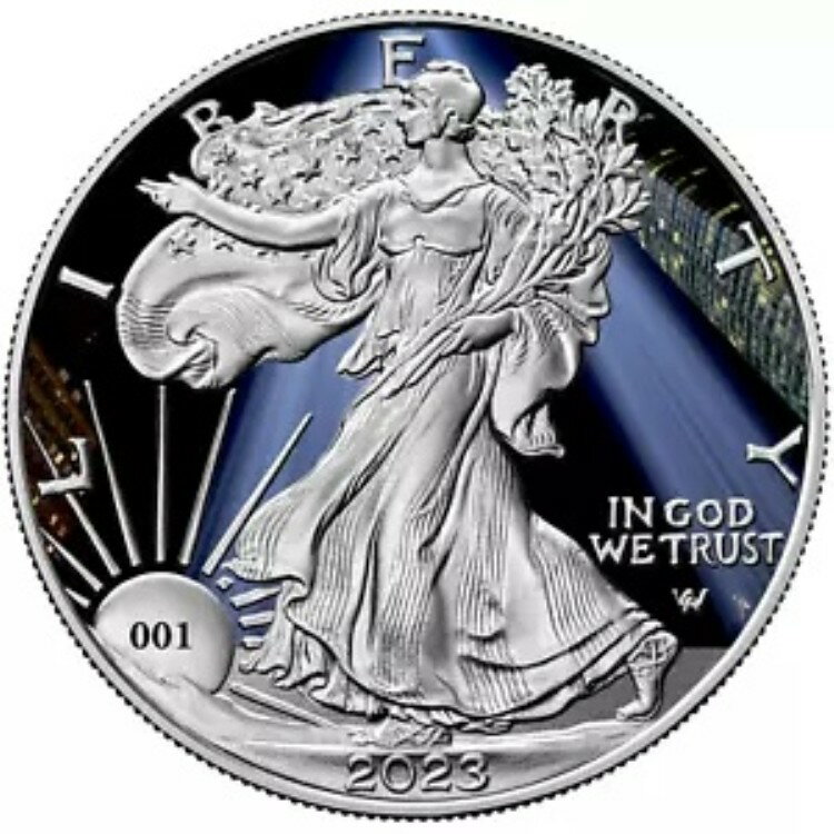 2023年 1ドル アメリカン シルバー イーグル 9/11 Never Forget カラー版 カプセル入り(3)