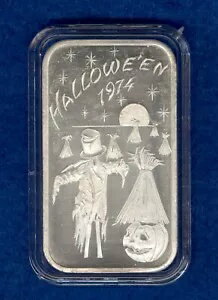 ヴィンテージ 1974 マディソンミント ハロウィン 1オンス シルバー アートバー