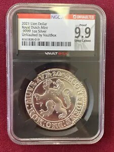 2021年 ライオンダラー ロイヤルダッチミント .9999 1オンス シルバー NGC Xプルーフ 9.9 ウルトラカメオ