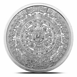 1 オンス .999 シルバー アステカ カレンダー サン ストーン テノチティトランの皇帝 イーグル ウォリアー