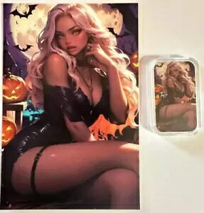 ビッチー ウィッチ ハロウィン カラーライズ 1 オンス 0.999 シルバー バー COA 100 鋳造付き