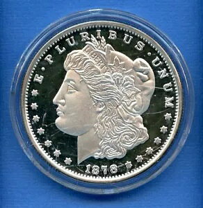 楽天WORLD RESOURCE【KING店】1878 モルガン ダラー スタイル 2 オンス .999 シルバー 1 7/8 インチ ラウンド、アクリル カプセル入り