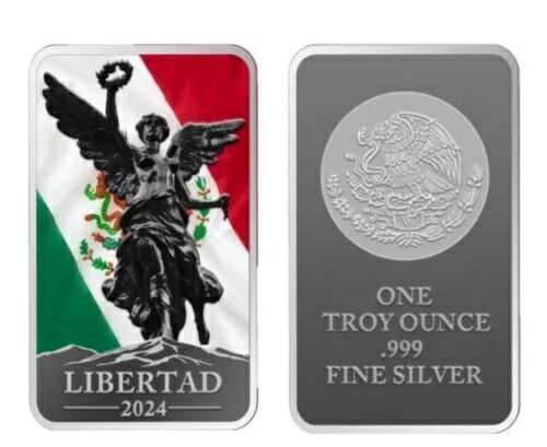 2024 ChiMetals Angel De Independencia エナメル加工 1 オンス シルバー バー