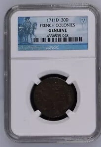 NGC Genuine 1711-D French Colonies 30D Coin商品について循環/非循環 循環組成 銅1711年認証番号 4336535-048グレード純正製造国/地域 フランスNGC認証注意事項※以下の注意事項をご理解のうえ、ご購入ください■ 鑑定済みコイン・紙幣について各種コイン・紙幣の鑑定機関（NGC、PCGS、PMGなど）は、収集品の真贋鑑定およびグレーディングを行う専門機関です。鑑定後の商品は、専用ケース（スラブ）に封入され、状態を示すグレードが付与されます。■ グレードについてグレードはコイン・紙幣自体の状態を評価するものであり、ケース自体の品質や状態を保証するものではありません。製造・輸送時の影響により、以下のような状態が発生する場合がございます。- 軽微なスレ傷・拭き傷（特に光の角度で見えるもの）- ケース内部のホコリ・小さな異物（鑑定機関の検品基準を満たしている場合）- ラベルのズレ・わずかな傾きこれらは鑑定機関の基準内であり、返品・交換の対象とはなりませんのでご了承ください。■ ラベルの種類について各鑑定機関では、コイン・紙幣の状態や鑑定の結果に応じて異なるラベルが付与されます。- 通常ラベル（Standard/Regular）：一般的なグレード付き鑑定済みコイン・紙幣- オーセンティック（Authentic）：グレードなしで真贋のみ保証- 詳細グレード（Details）：クリーニング跡やエッジのダメージがあるが本物と認定- 特別ラベル（Special Label）：記念版や特定のデザインの限定ラベル - 例：NGC「Early Releases」「First Releases」、PCGS「First Strike」 などグレードやラベルの種類は、商品画像および説明文をご確認のうえ、ご購入ください。■ 在庫状況について当店の商品は海外から取り寄せております。ご購入のタイミングによっては在庫切れとなる場合がございます。その際はご連絡のうえ、ご注文をキャンセルさせていただく場合がございますので、あらかじめご了承ください。■ ご注文後のキャンセルについてご注文と同時に商品のお取り寄せを開始するため、お客様都合によるキャンセルは承っておりません。■ 配送についてお届けまでに通常2〜3週間ほどかかります。海外の祝日や天候、税関手続きにより通常より配送が遅れる可能性がございます。■ 保証について商品説明に英語で「保証（warranty）」と記載があっても、日本国内では適用されませんのでご了承ください。 当店では、商品到着後7日以内の初期不良に限り、対応させていただきます。 （返品規約の詳細については、楽天市場内の会社概要欄下部をご参照ください。）■ 商品の色・素材感について撮影環境やモニター設定により、実際の商品と色味や質感が異なる場合がございます。■ 価格変動について希少性の高い商品は市場価格の変動により、追加料金をお願いする場合がございます。追加料金に同意いただけない場合には、ご注文のキャンセルが可能ですので、ご安心ください。■ その他サービスについて海外製品の輸入代行も承っております。ショップに掲載されていない商品でもお探し可能ですので、お気軽にご相談ください。尚、業者販売（業販）や複数購入の場合、割引対応も可能です。ご希望の方はお問い合わせください。