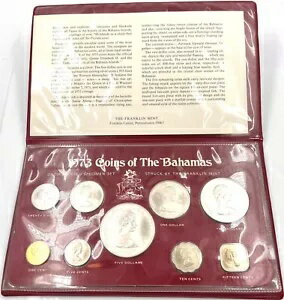 1973 バハマ諸島 9 コイン シルバー プルーフ セット フランクリンミント。