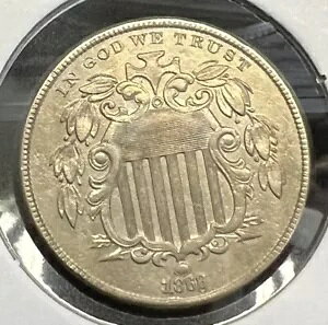 1868 年打ち抜き日付シールド ニッケル グレード未流通..素敵な実際のコイン #4308(3)