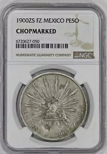 1900 Zs FZ メキシコ シルバー ペソ コイン NGC チョップマーク