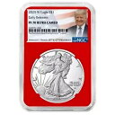 プレセール - 2025-W プルーフ $1 アメリカン シルバー イーグル NGC PF70UC ER トランプ ラベル レッド...