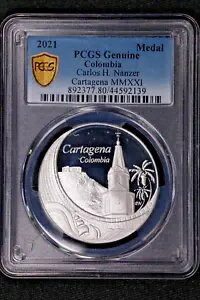 2021 カルタヘナ コロンビア コイン ショー 銀メダル PCGS - カルロス ナンザー
