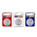 プレセール - 3 個セット - 2025 $1 1 オンス アメリカン シルバー イーグル NGC MS69 フラッグ ラベル リ...