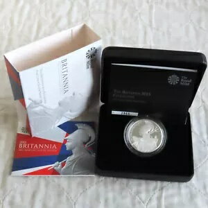 2015 シルバー プルーフ ?2 1oz ブリタニア 箱入り/COA/アウター - ミント 2,990