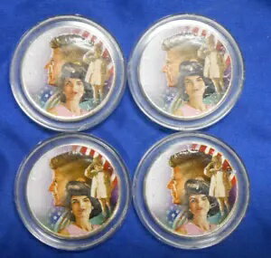 4 シルバー 1964 カラー化ケネディ ジャクリーン サルート $2.00 FV カプセル入り ロット #3(3)