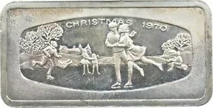 スターリングシルバー クリスマス 1970 925 925 65.9 グラム ラウンド/アート バー *552