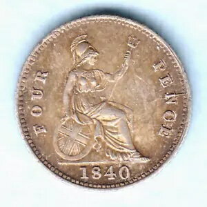 イギリス。 1840 グロート (4d).. UNC/aUNC - ほぼフル (下地) 光沢