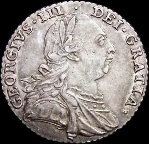 1787/6 シリング ジョージ 3 世 ヤングヘッド ノーセーミー ベリーファイン ESC 2128(3)