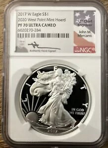 2017W シルバー イーグル S$1 2020 ウエスト ポイント ホード PF70 ウルトラ カメオ出演 メルカンティ