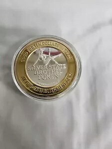 非常に希少なシルバー ステート 売春宿トークン ヌード女性の両面に同じ写真が付いています