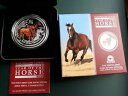 2014 オーストラリア 2 オンス シルバー ホース プルーフ ANDA、OGP コイン + ボックス + COA-mintage 1000(3)
