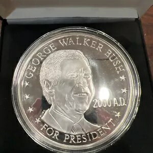楽天WORLD RESOURCE【KING店】2000 第 43 代大統領ジョージ W. ブッシュ/AL ゴア 4 オンス 999 シルバー ラウンド カプセル
