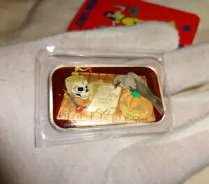 ハロウィン ラスト ライト ブラッド レッド エナメル .999 シルバー アート バー パンプキン