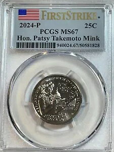 2024 P パッツィー タケモト ミンク 25c PCGS MS67 アメリカン レディース クォーター ゴールド シールド