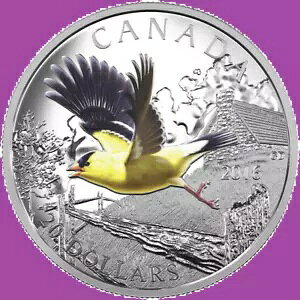 2016 カナダ ゴシキヒワ渡り鳥大会 プルーフ シルバー $20 コイン ミント UNC
