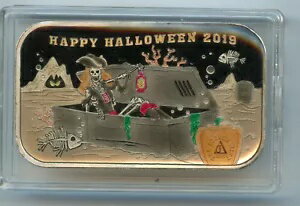 The Locker Mint 2019 Happy HALLOWEEN レア #12 エナメル バー 1 オンス..999 ファイン シルバー