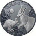 ニウエ 2024 ロック ワラビー カンガルー オーストラリア ナイト $1 1 オンス ピュア シルバー ブラック OGP