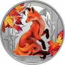ニウエ 2024 秋 アカギツネ 四季 紅葉 $1 1 オンス ピュア シルバー プルーフ OGP