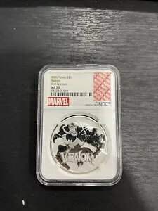 2020 ツバル マーベル ヴェノム 1 オンス シルバー コイン NGC MS70 初回リリース-元マーベル ラベル(3)