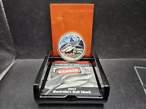 2017 ツバル デッドリー & デンジャラス オーストラリア オオメジロザメ 1オンス シルバー プルーフ ケース付き