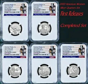 初回リリース 5 コイン セット 2022 S NGC アメリカン レディース シルバー QUARTER PF 69