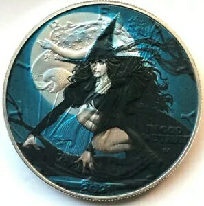 ブラックウィッチ - アメリカン シルバー イーグル 1オンス 0.999 シルバー ダラー コイン ハロウィン!