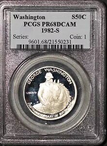 1982-S 50c Silver Washington Half-dollar PR68DCAM PCGS # 21550231 + Bonus商品について構成シルバー1982年認証番号 21550231ストライク型ビジネスグレード PR 68製造国/地域 米国PCGS認証注意事項※以下の注意事項をご理解のうえ、ご購入ください■ 鑑定済みコイン・紙幣について各種コイン・紙幣の鑑定機関（NGC、PCGS、PMGなど）は、収集品の真贋鑑定およびグレーディングを行う専門機関です。鑑定後の商品は、専用ケース（スラブ）に封入され、状態を示すグレードが付与されます。■ グレードについてグレードはコイン・紙幣自体の状態を評価するものであり、ケース自体の品質や状態を保証するものではありません。製造・輸送時の影響により、以下のような状態が発生する場合がございます。- 軽微なスレ傷・拭き傷（特に光の角度で見えるもの）- ケース内部のホコリ・小さな異物（鑑定機関の検品基準を満たしている場合）- ラベルのズレ・わずかな傾きこれらは鑑定機関の基準内であり、返品・交換の対象とはなりませんのでご了承ください。■ ラベルの種類について各鑑定機関では、コイン・紙幣の状態や鑑定の結果に応じて異なるラベルが付与されます。- 通常ラベル（Standard/Regular）：一般的なグレード付き鑑定済みコイン・紙幣- オーセンティック（Authentic）：グレードなしで真贋のみ保証- 詳細グレード（Details）：クリーニング跡やエッジのダメージがあるが本物と認定- 特別ラベル（Special Label）：記念版や特定のデザインの限定ラベル - 例：NGC「Early Releases」「First Releases」、PCGS「First Strike」 などグレードやラベルの種類は、商品画像および説明文をご確認のうえ、ご購入ください。■ 在庫状況について当店の商品は海外から取り寄せております。ご購入のタイミングによっては在庫切れとなる場合がございます。その際はご連絡のうえ、ご注文をキャンセルさせていただく場合がございますので、あらかじめご了承ください。■ ご注文後のキャンセルについてご注文と同時に商品のお取り寄せを開始するため、お客様都合によるキャンセルは承っておりません。■ 配送についてお届けまでに通常2〜3週間ほどかかります。海外の祝日や天候、税関手続きにより通常より配送が遅れる可能性がございます。■ 保証について商品説明に英語で「保証（warranty）」と記載があっても、日本国内では適用されませんのでご了承ください。 当店では、商品到着後7日以内の初期不良に限り、対応させていただきます。 （返品規約の詳細については、楽天市場内の会社概要欄下部をご参照ください。）■ 商品の色・素材感について撮影環境やモニター設定により、実際の商品と色味や質感が異なる場合がございます。■ 価格変動について希少性の高い商品は市場価格の変動により、追加料金をお願いする場合がございます。追加料金に同意いただけない場合には、ご注文のキャンセルが可能ですので、ご安心ください。■ その他サービスについて海外製品の輸入代行も承っております。ショップに掲載されていない商品でもお探し可能ですので、お気軽にご相談ください。尚、業者販売（業販）や複数購入の場合、割引対応も可能です。ご希望の方はお問い合わせください。