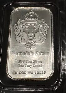 スコッツデール シルバー イン ゴッド 私たちは 1 トロイオンス 0.999 純銀バーを信頼しますのサムネイル