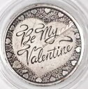 Be My Valentine 1オンス .999 シルバー ラウンド バレンタインデー 調色ミントシール付き