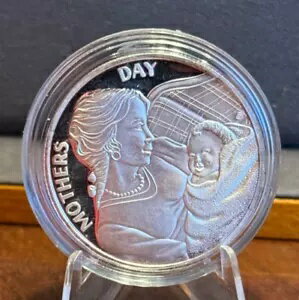 1998 ハッピー母の日 1 オンス .999 ファイン シルバー ラウンド コイン ~ 彫刻可能