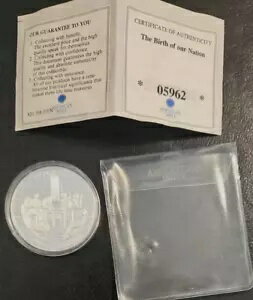 2007 アメリカ造幣局「連合規約」Com.コイン .999 シルバー プルーフ、COA 付き