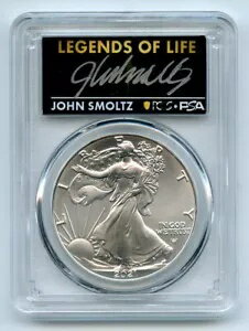 2021 $1 アメリカン シルバー イーグル タイプ 2 PCGS PSA MS70 レジェンド オブ ライフ ジョン・スモルツ