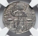 アンドロニカス II マイケル IX 1294-1320 AD ビザンチン銀イエス キリスト コイン、NGC VF