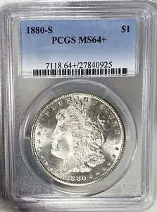 BU 1880-S モーガン シルバー ダラー PCGS MS64+ ブレザー!ビデオ TCCP を参照