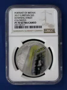 2017 シルバー プルーフ ?5 クラウン コイン「ダウニング街」NGC PF70 ウルトラ カメオ