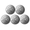2023 1 オンス シルバー $1 ラフトゥースドルフィン BU (5 個ロット)(3)