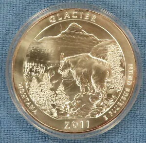 2011 5 オンス シルバー クォーター - モンタナ州グレイシャー アメリカ ザ ビューティフル ATB