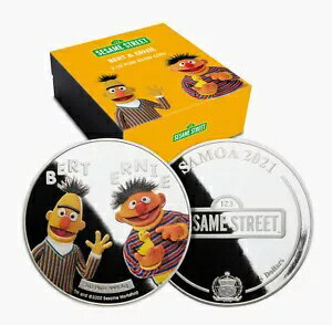 公式セサミストリート ギフト バートとアーニー コレクタブル 2 オンス シルバー コイン $5 2021