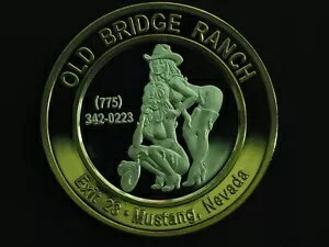 オールド ブリッジ ランチ、売春宿トークン、ワイルド ウェスト、シルバー ステート、10 ドル、シルバー、COA